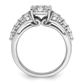14k White Gold 1 carat Lab Grown Diamond VS/SI+ G+ Complete Cluster Engagement Ring